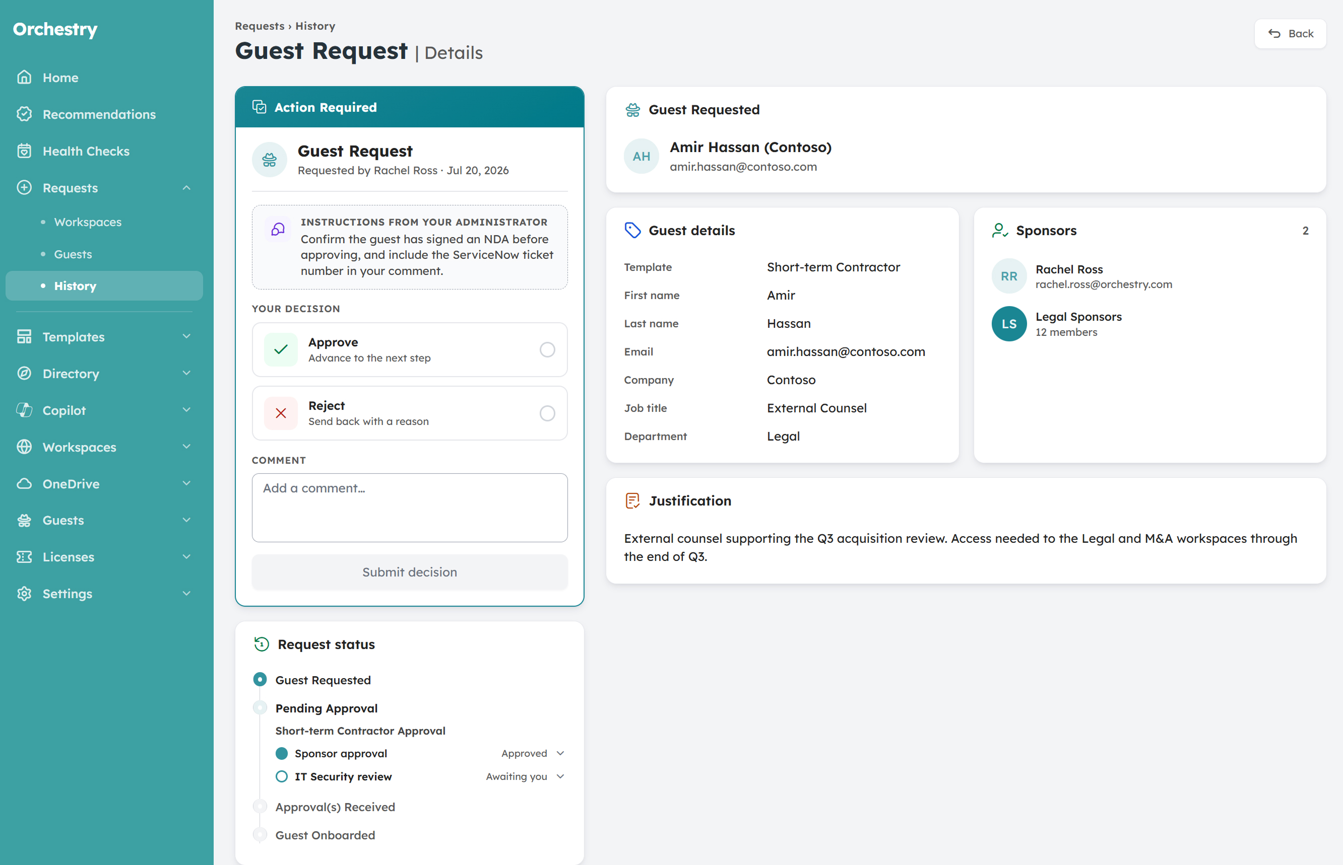 orchestry m365 guest onboarding