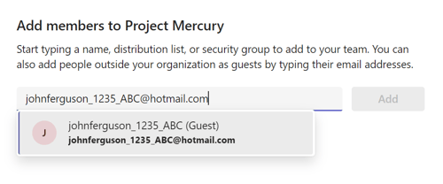 Adding Guest users to Microsoft Teams