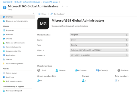 Global admin settings