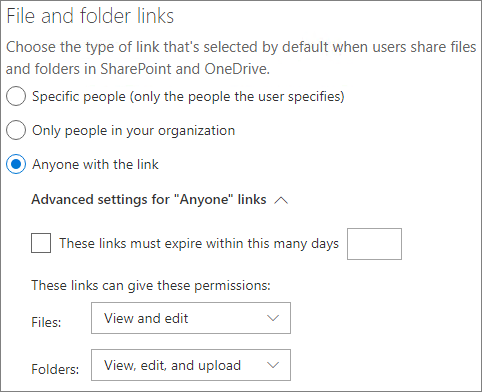 SharePoint external sharing and collaboration settings
