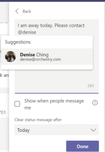 microsoft teams message
