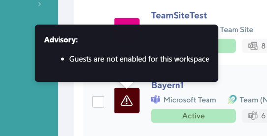 Orchestry's Guest user access violation notification