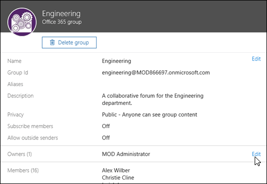 Microsoft 365 Group management in M365 Admin Center