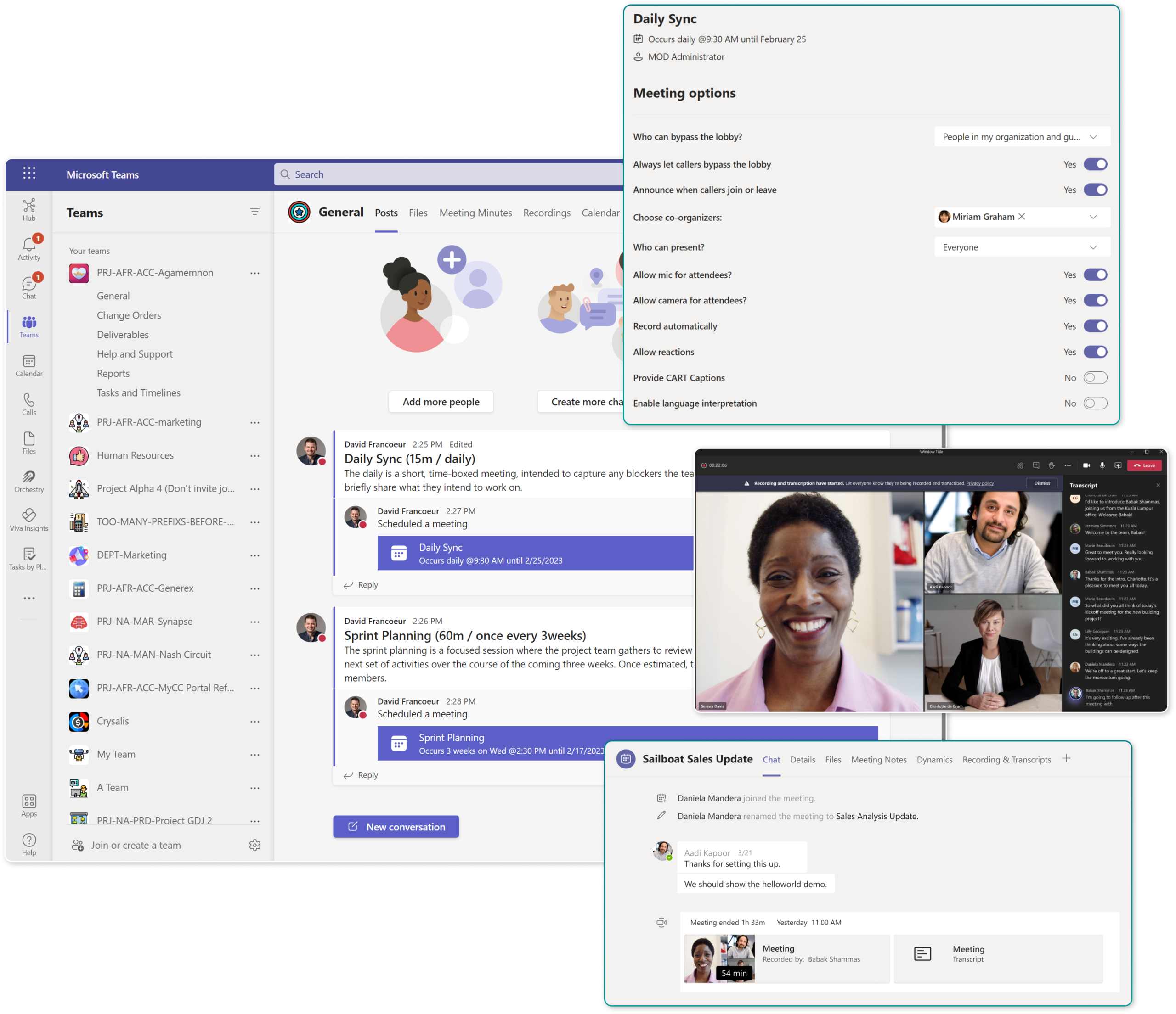 meeting managment in microsoft teams