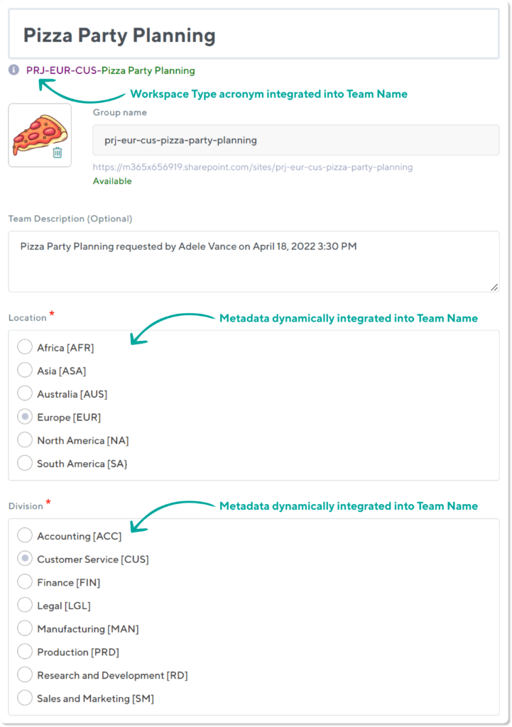 microsoft teams naming - orchestry features