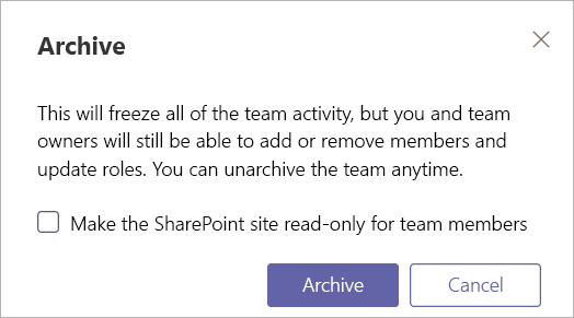 Archive Microsoft Teams setting in Teams Admin centre