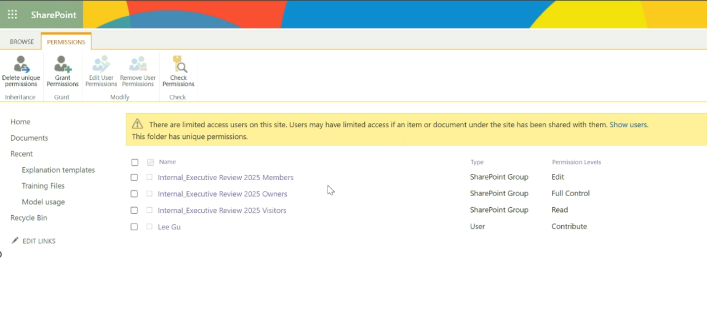 Broken inheritance in SharePoint