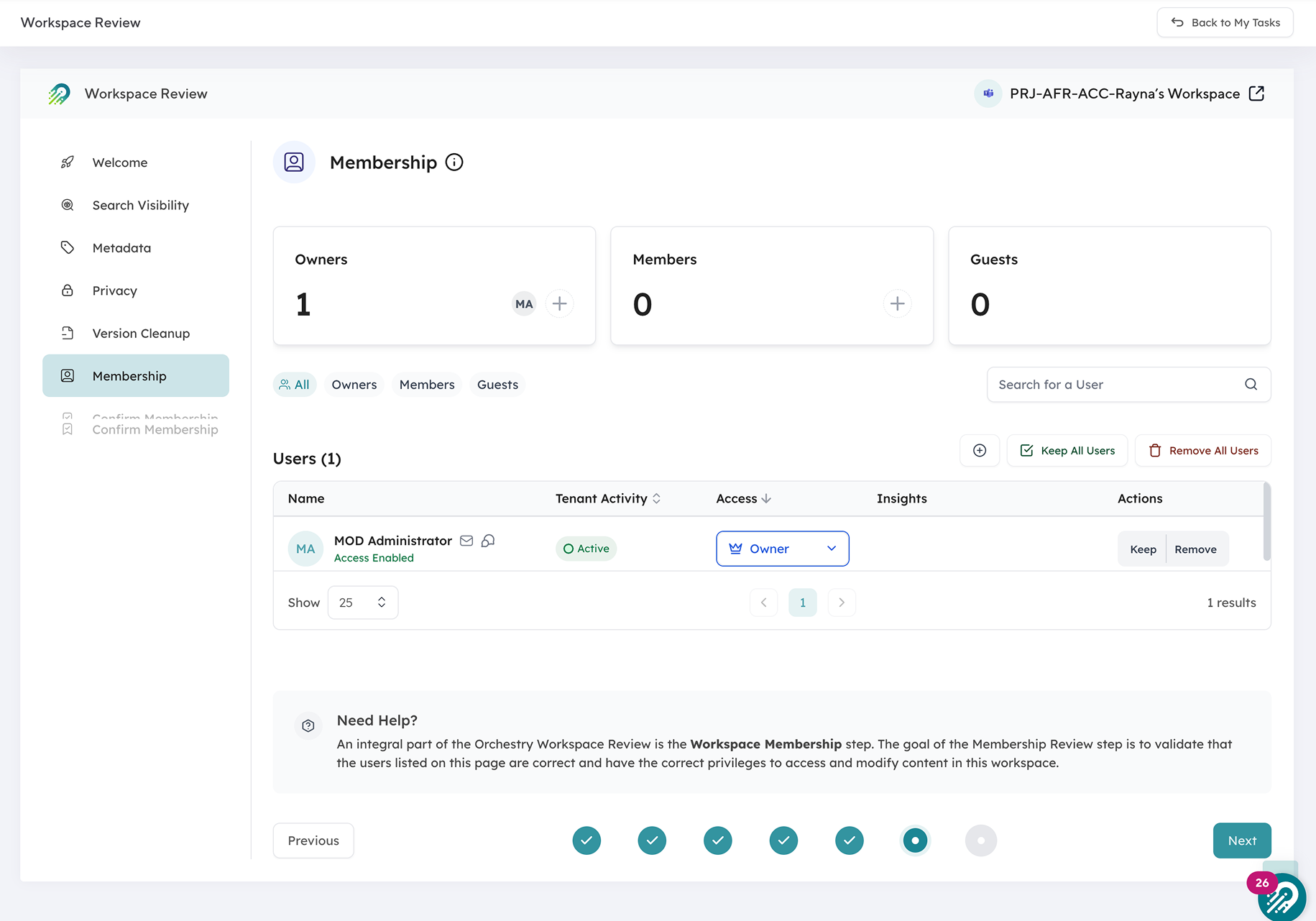 Workspace Review Automation
