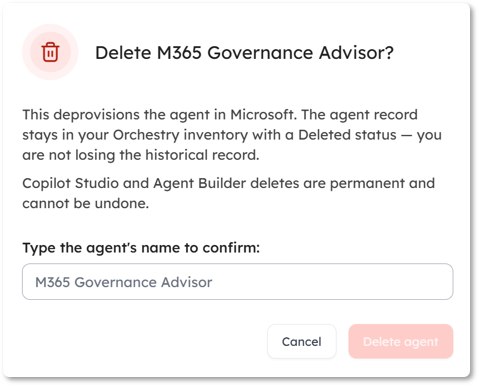 The delete confirmation modal.