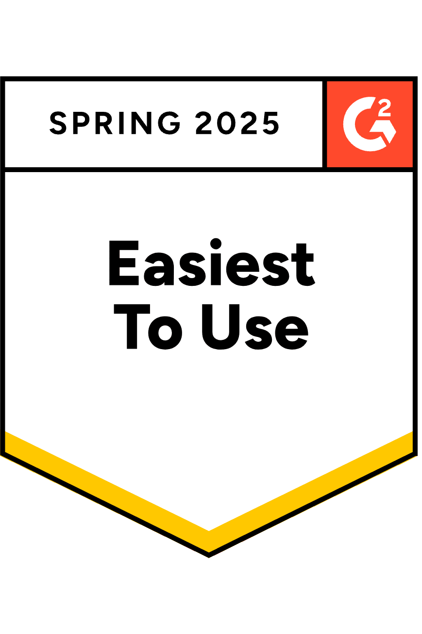 G2 badge: Spring 2025 Easiest to Use