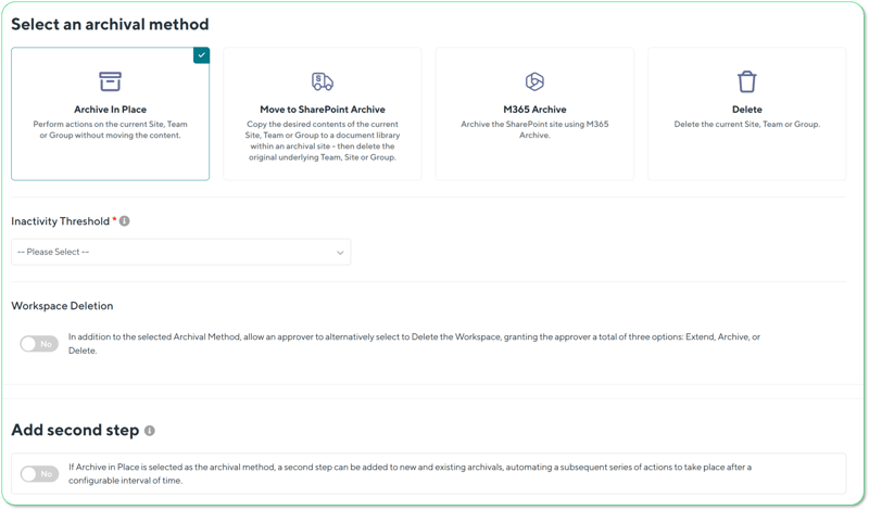 orchestry workspace archival policy