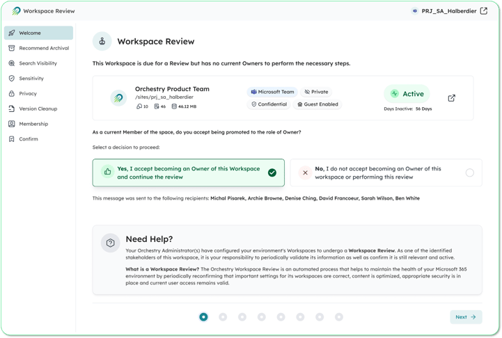 orchestry workspace review policy