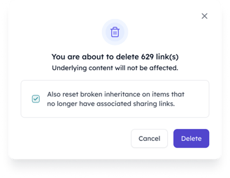 orchestry sharing links deletion tool