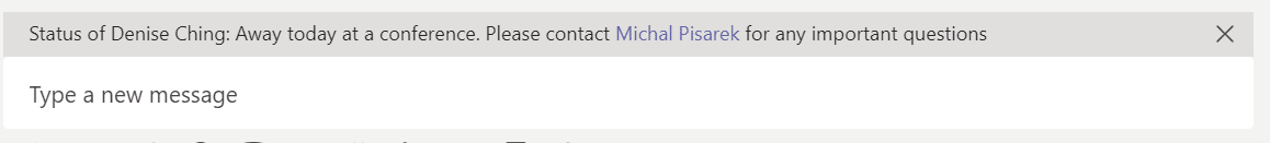 Screenshot - Microsoft Teams Status Message in one-to-one chat