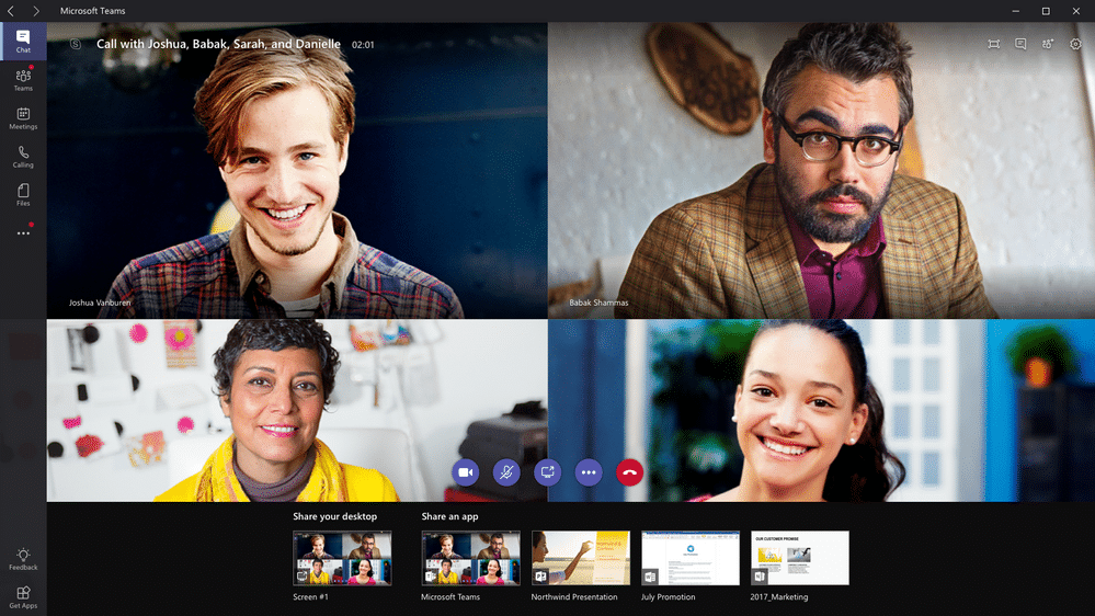 Screenshot Desktop View of Microsoft Teams Virtual Meeting