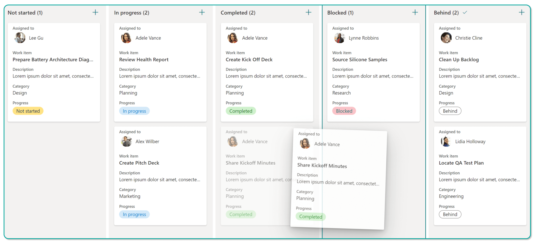 Sharepoint content management - Board View