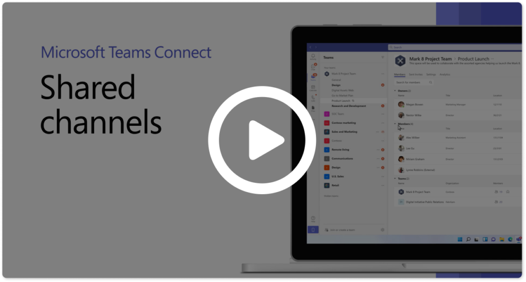 Video introducing Microsoft Teams Shared Channels