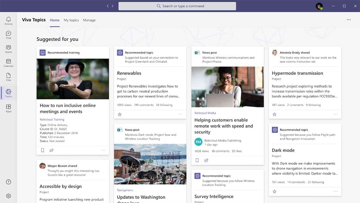 Microsoft Viva - Viva Topics - Suggestions