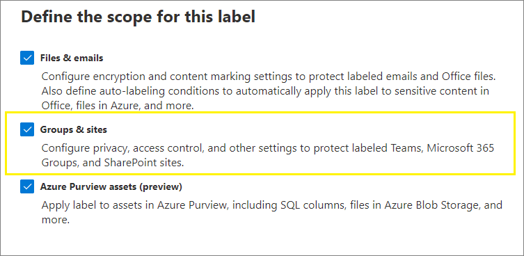 defining the scope of sensitivity labels