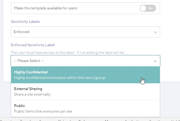 enforcing microsoft 365 sensitivity labels within orchestry