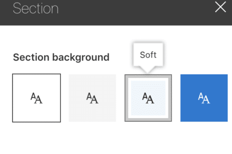 MS SharePoint Online section background