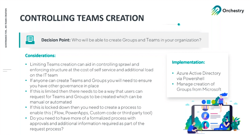 Considerations for controlling Teams creation in Microsoft Teams