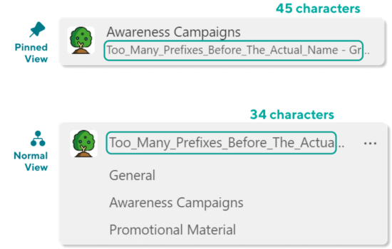 microsoft teams naming - prefixes and truncating names