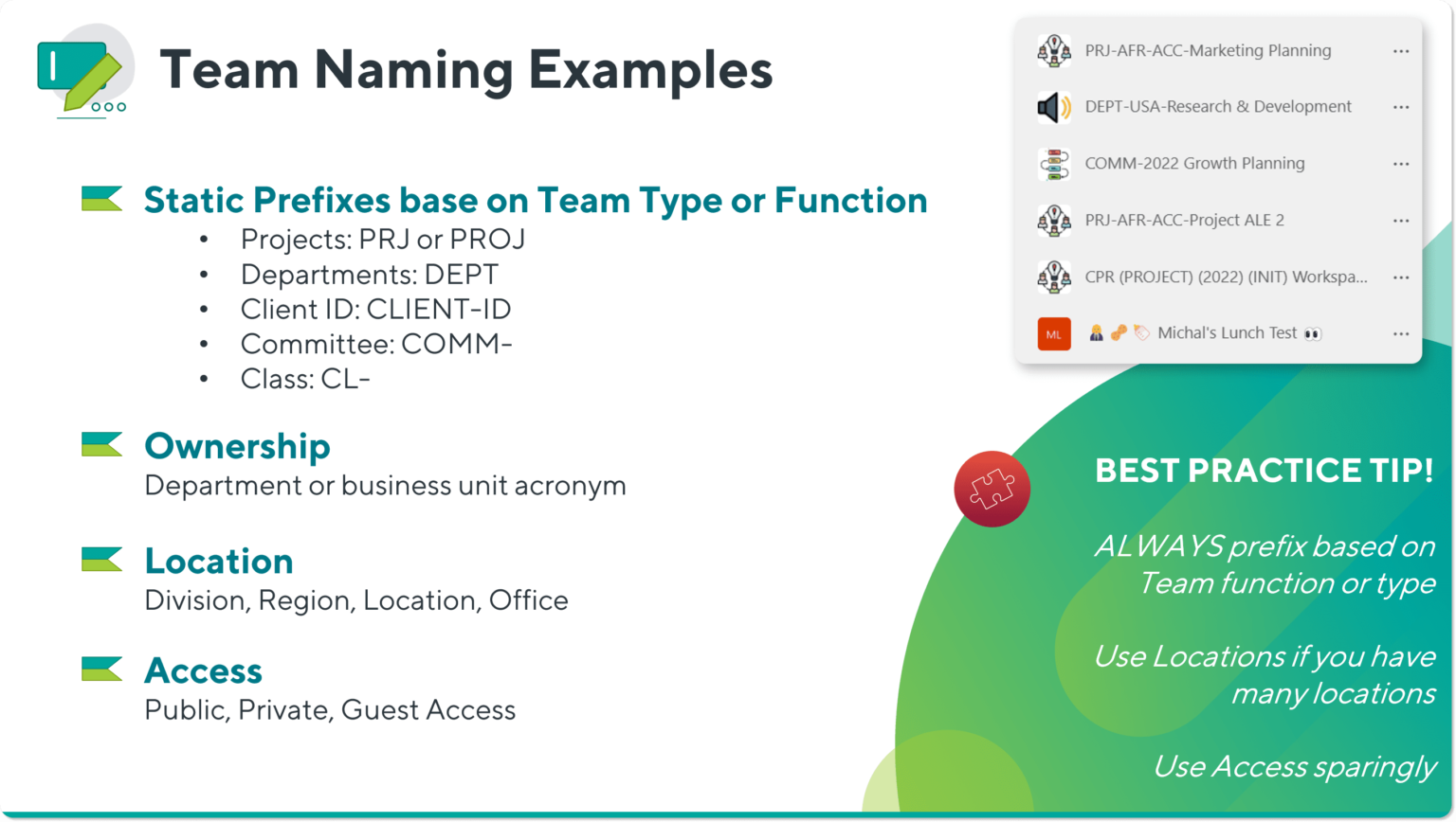 Microsoft Teams Naming Best Practices