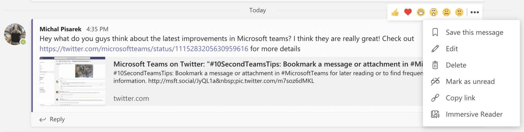 Microsoft Teams Save Conversation & Bookmarking how to