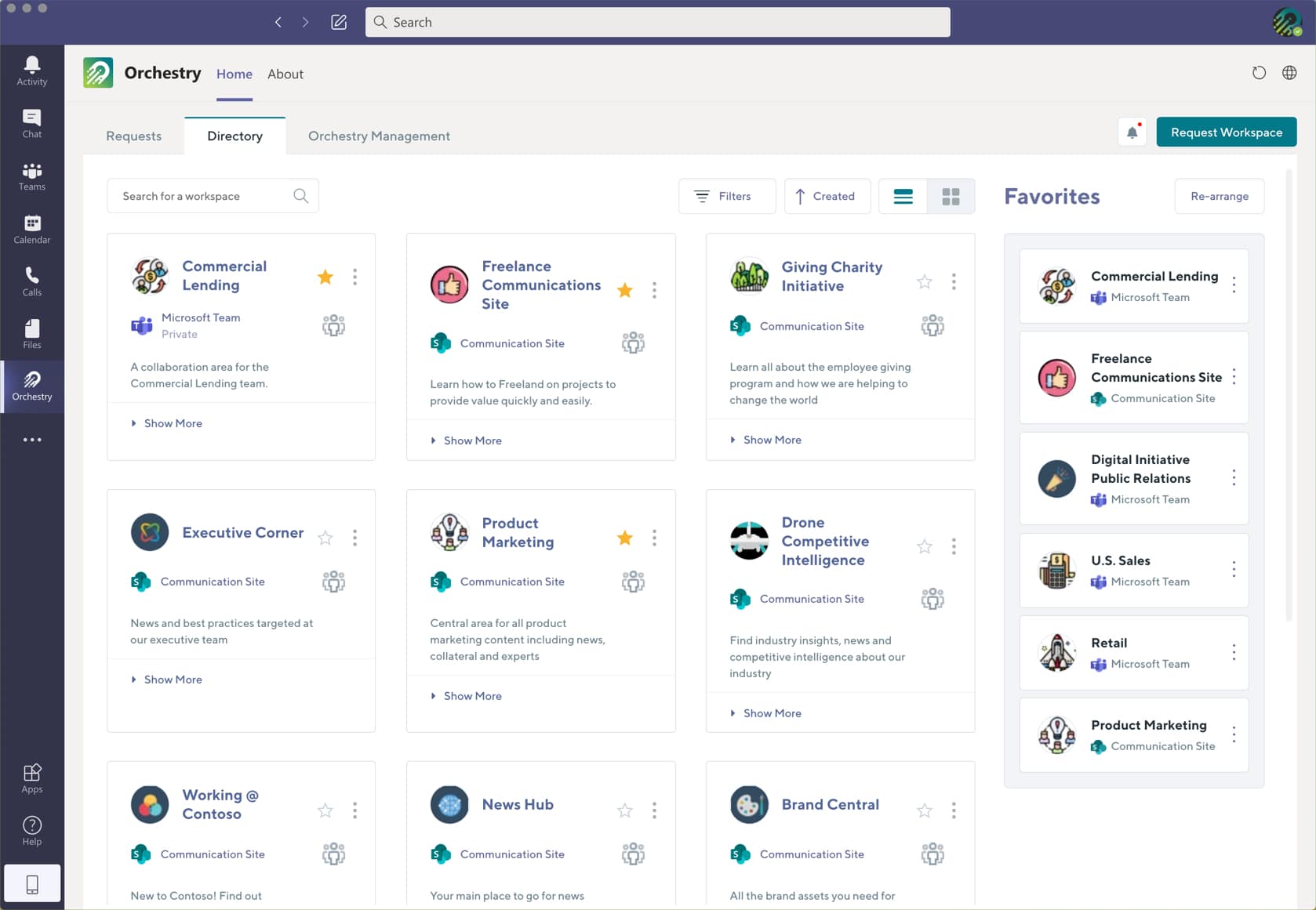 Orchestry's SharePoint and Microsoft Teams directory
