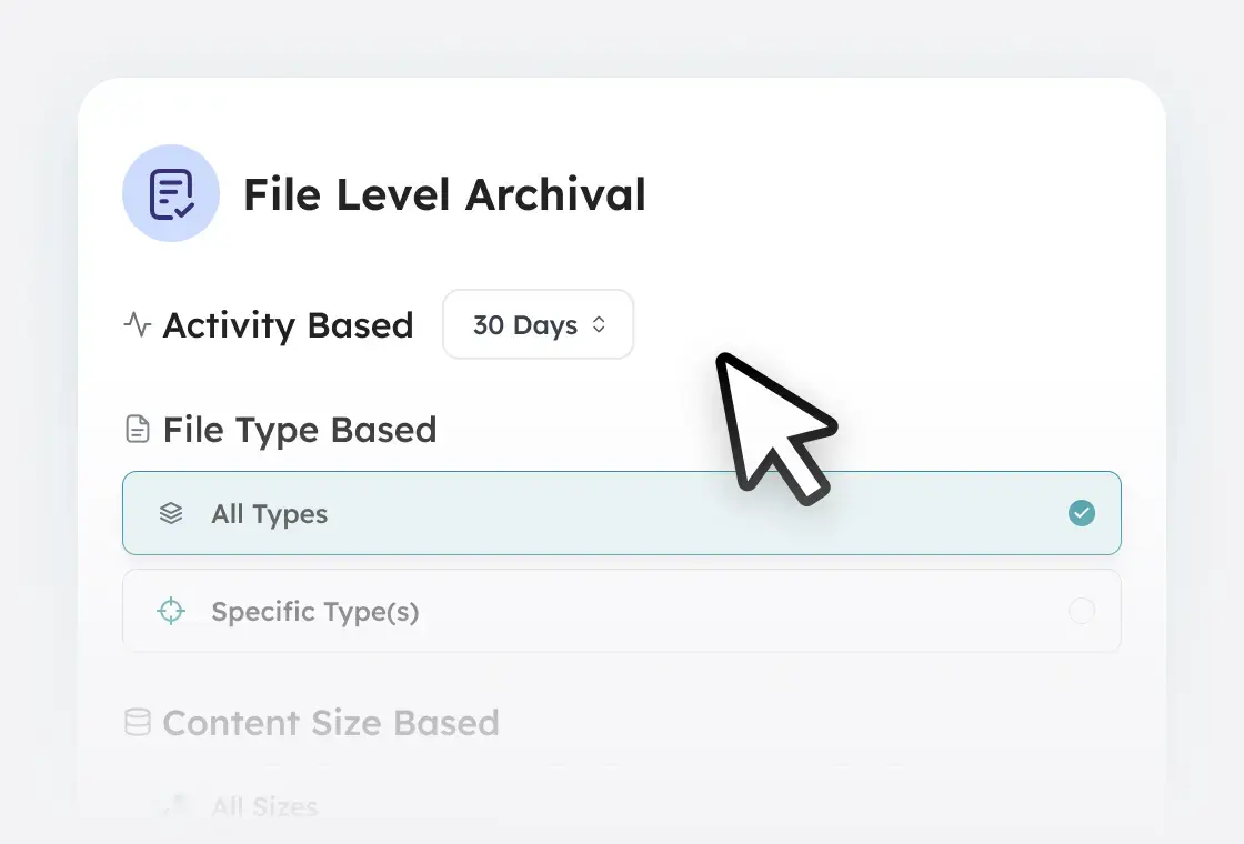 Storage and Archival - File Level Archival